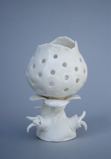 Sponge form porcelain tealight.